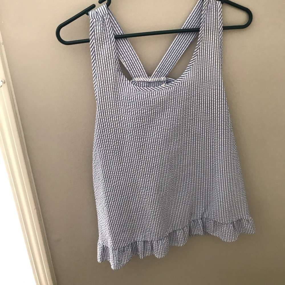 Seersucker, Bow-Back Tank